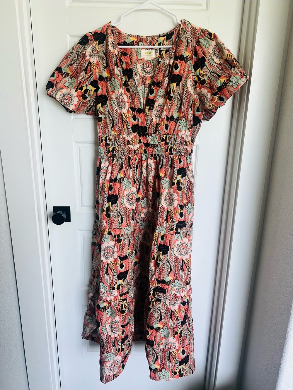 Anthropologie Somerset Maxi Dress Coral Multi Floral Dress - Picture 3 of 6